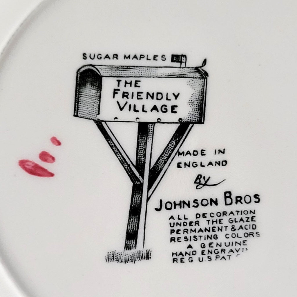 Vintage Johnson Brothers The Friendly Village Bread Plate "Sugar Maples" Scene