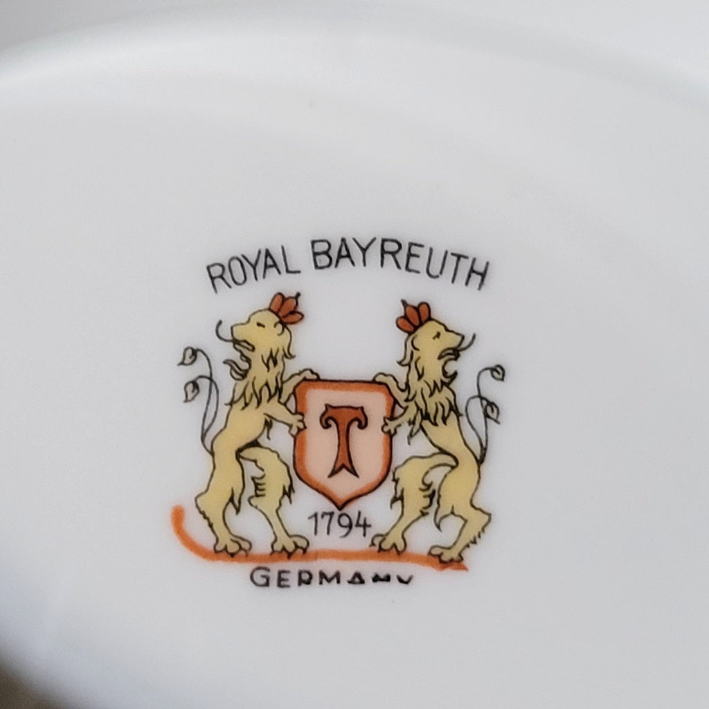 Vintage Royal Bayreuth Teal Tulip Gravy Boat With Attached Underplate
