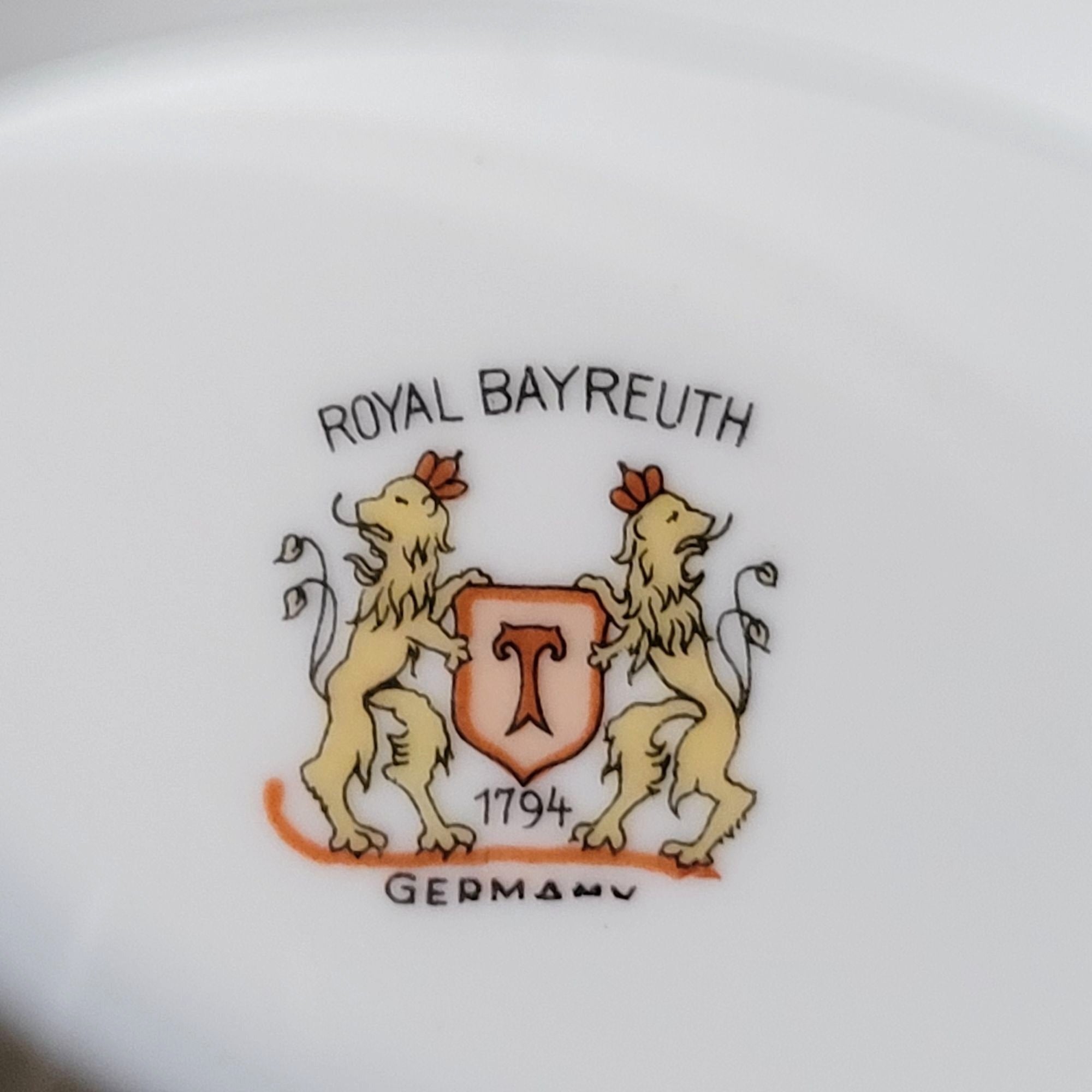 Vintage Royal Bayreuth Teal Tulip Gravy Boat With Attached Underplate