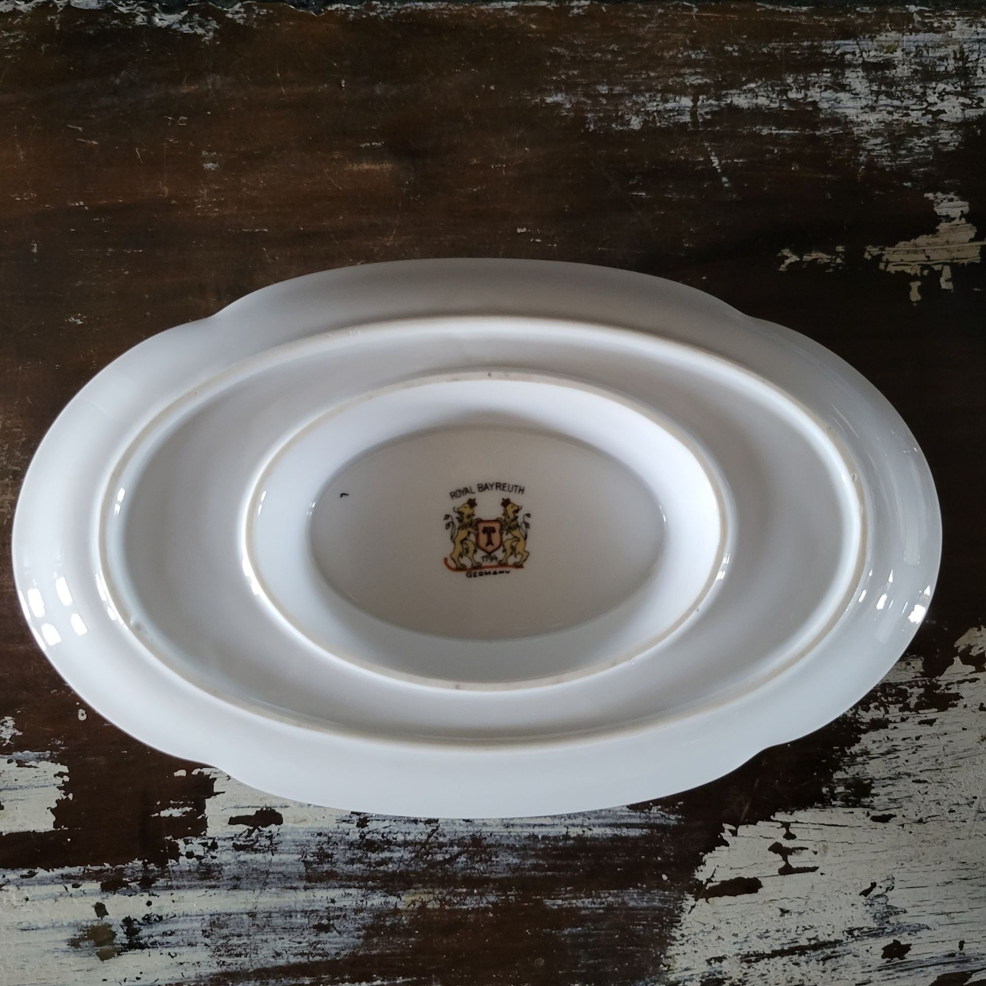 Vintage Royal Bayreuth Teal Tulip Gravy Boat With Attached Underplate