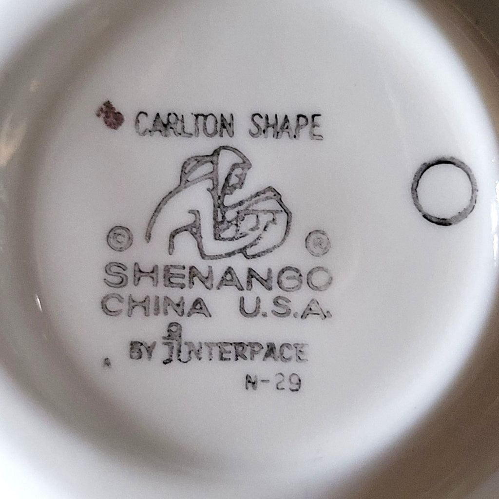 Vintage Shenango China Carlton Shape Laurel Leaf Saucer White with Gold Trim
