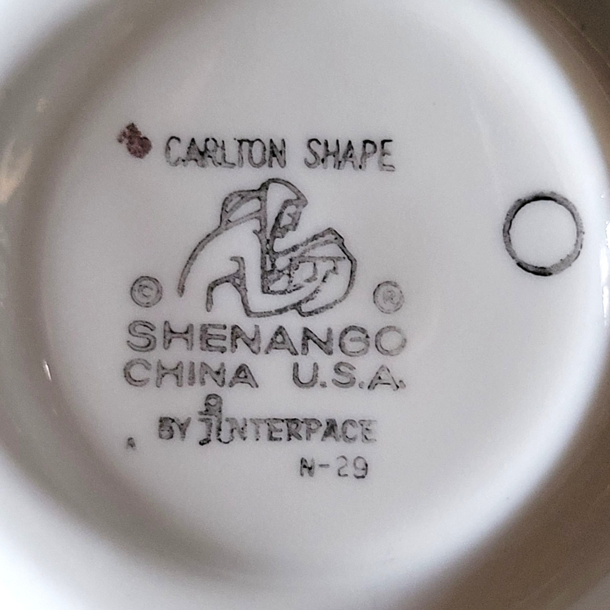 Vintage Shenango China Carlton Shape Laurel Leaf Saucer White with Gold Trim