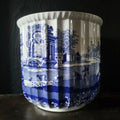 Large Vtg Spode Blue Italian Cachepot Fluted English Blue And White Planter 6.5"