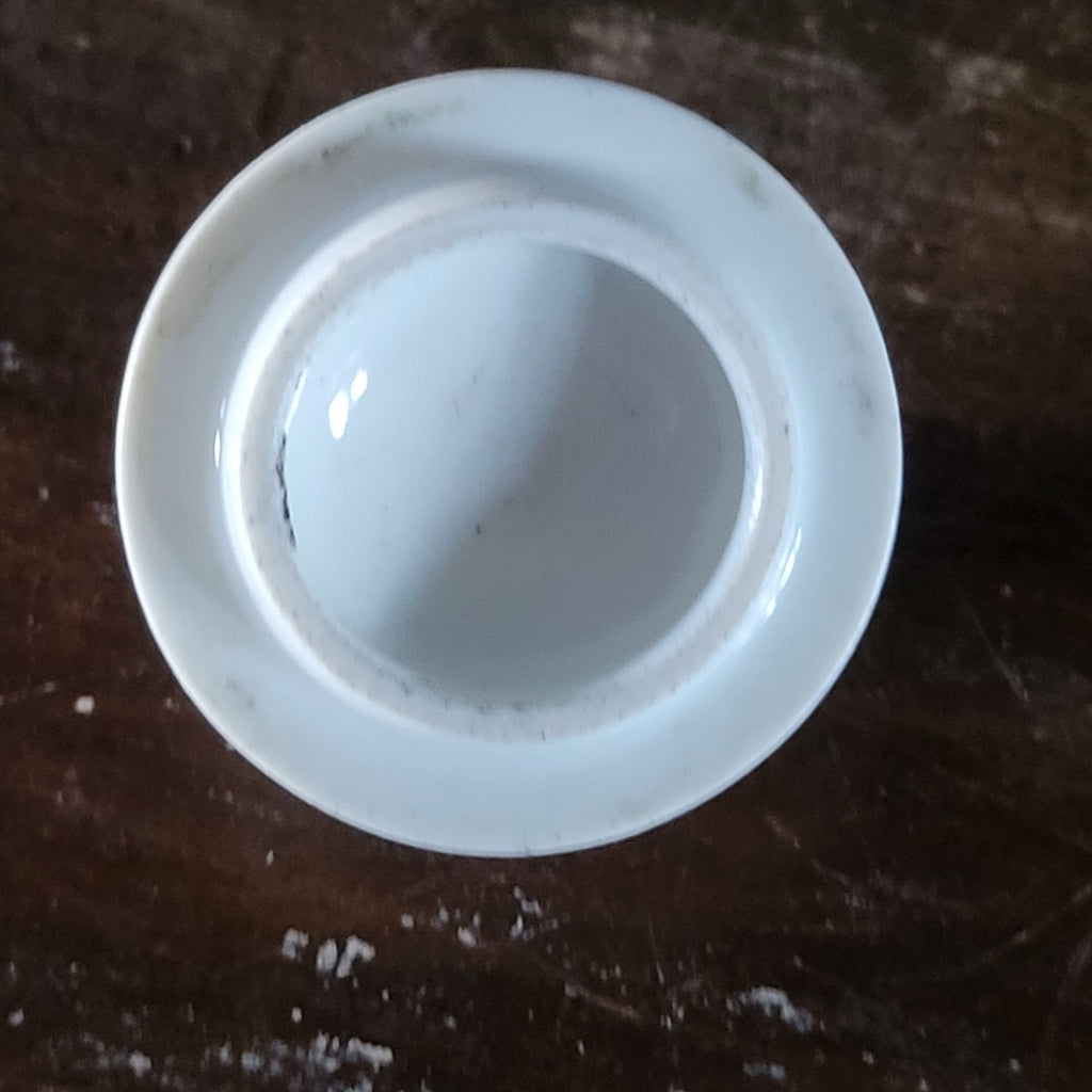 Antique Meissen Blue Onion Hand Painted Porcelain Inkwell Blue and White