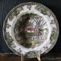 Vintage Johnson Brothers The Friendly Village Rimmed Soup Bowl "The Stone Wall"