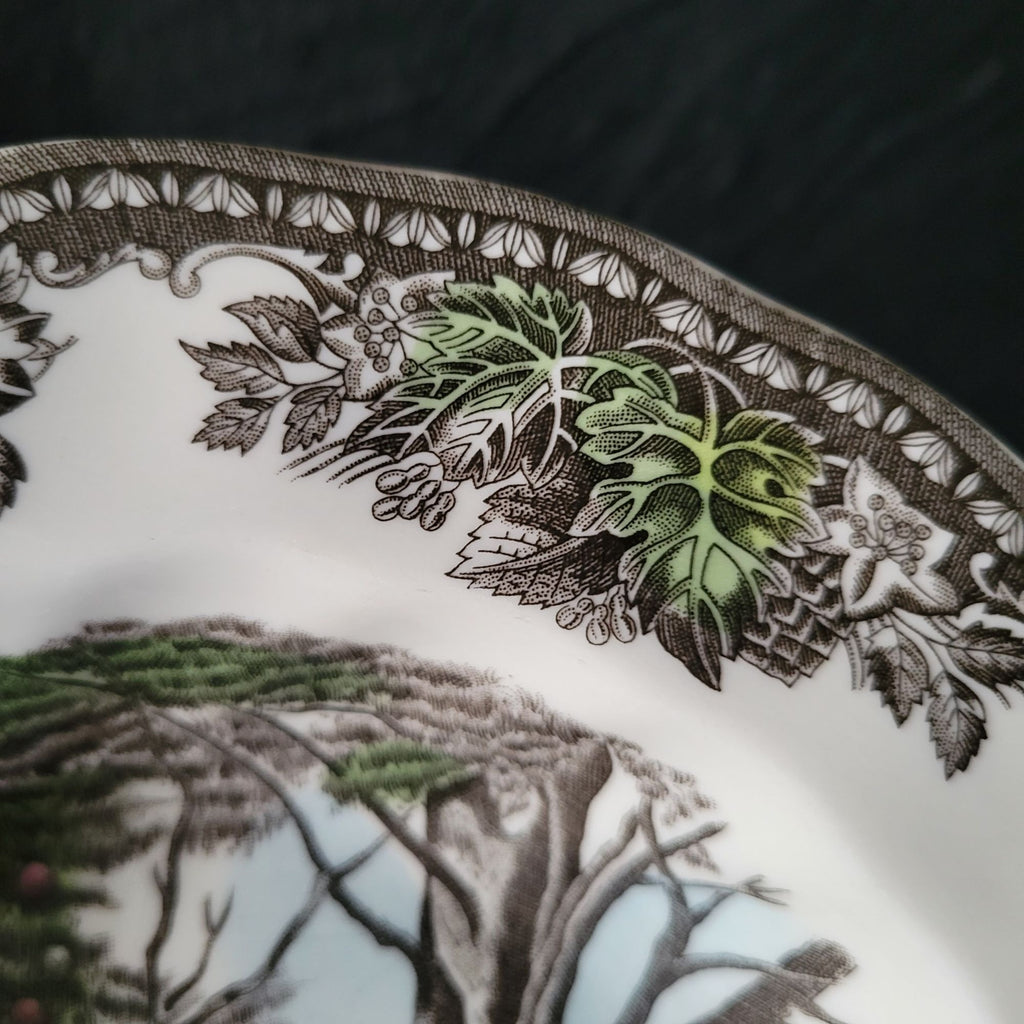 Vintage Johnson Brothers The Friendly Village Rimmed Soup Bowl "The Stone Wall"