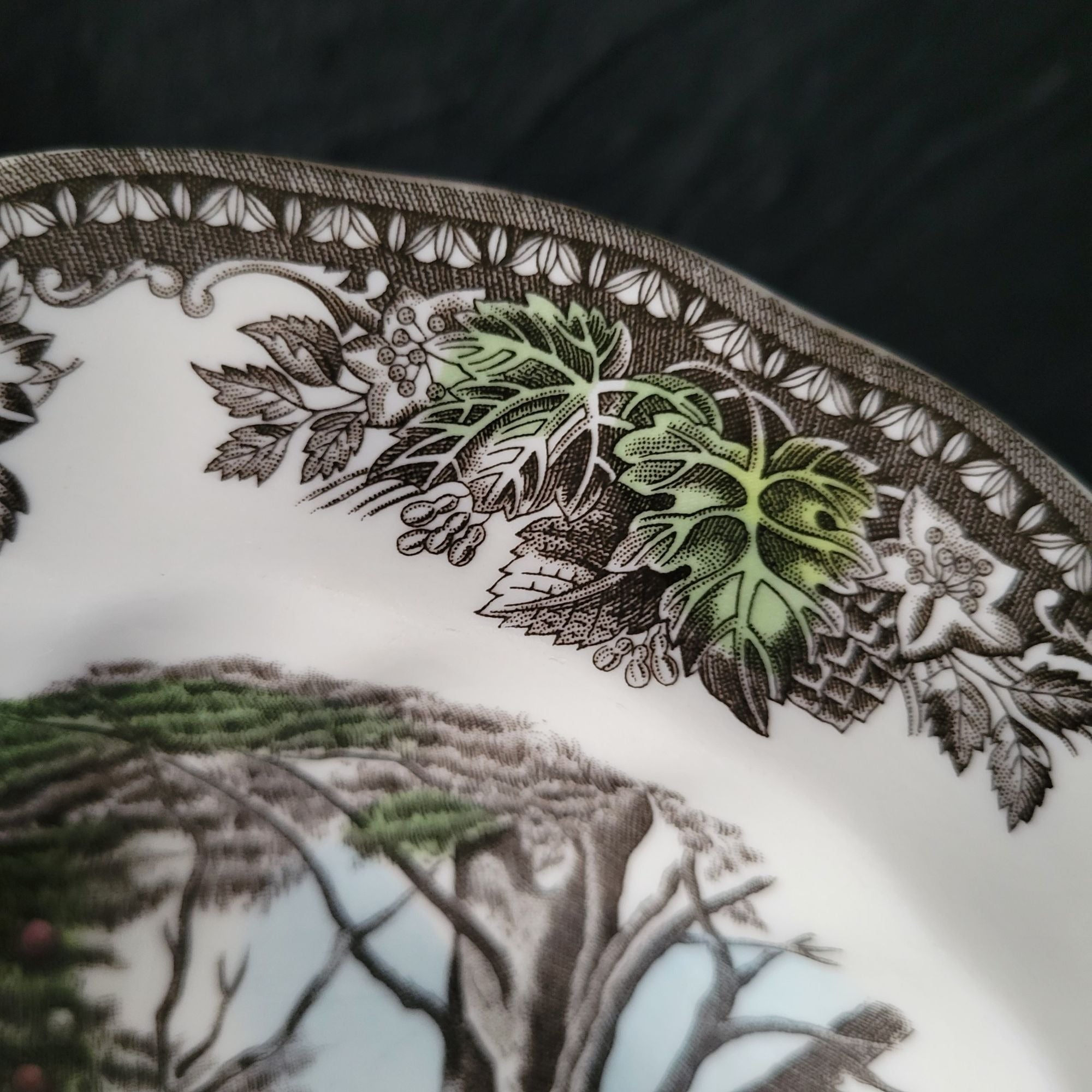 Vintage Johnson Brothers The Friendly Village Rimmed Soup Bowl "The Stone Wall"