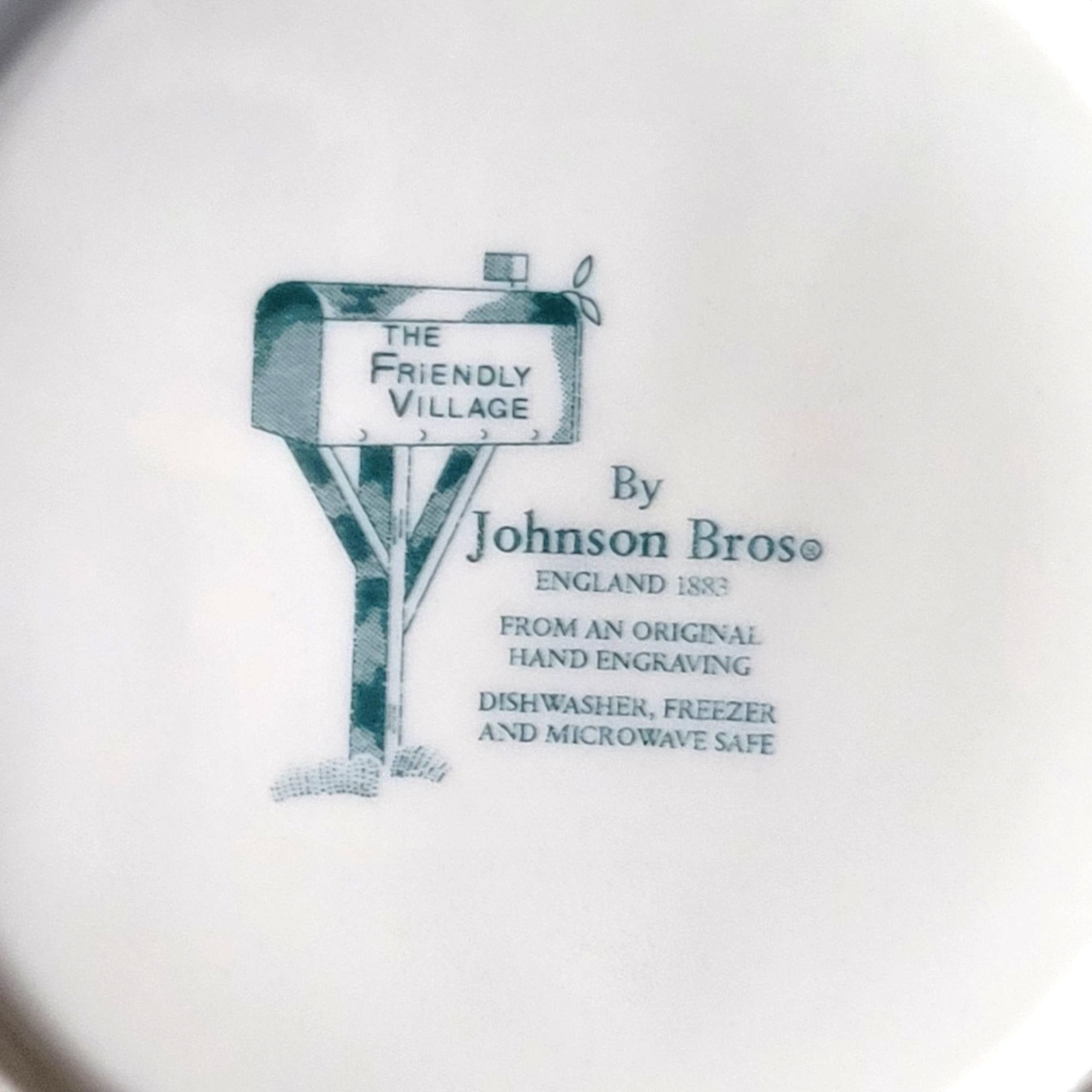 Vintage Johnson Brothers The Friendly Village Rimmed Soup Bowl "The Stone Wall"