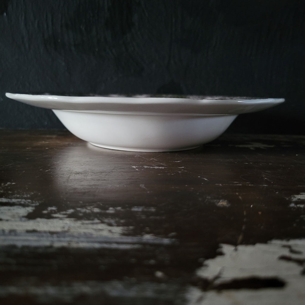 Vintage Johnson Brothers The Friendly Village Rimmed Soup Bowl "The Stone Wall"