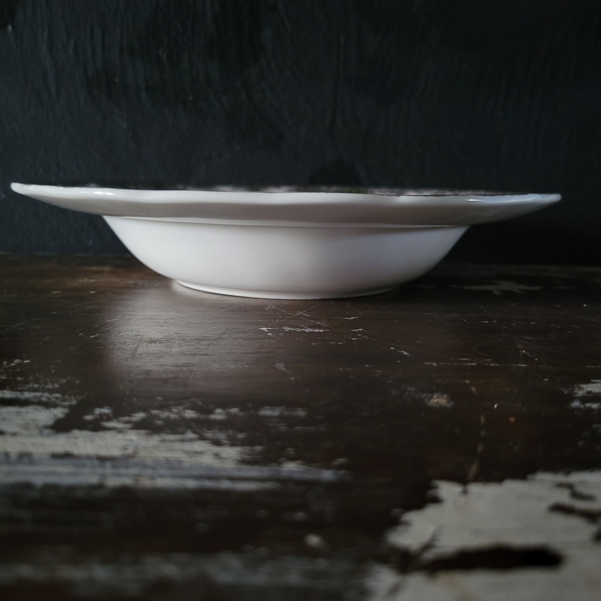 Vintage Johnson Brothers The Friendly Village Rimmed Soup Bowl "The Stone Wall"