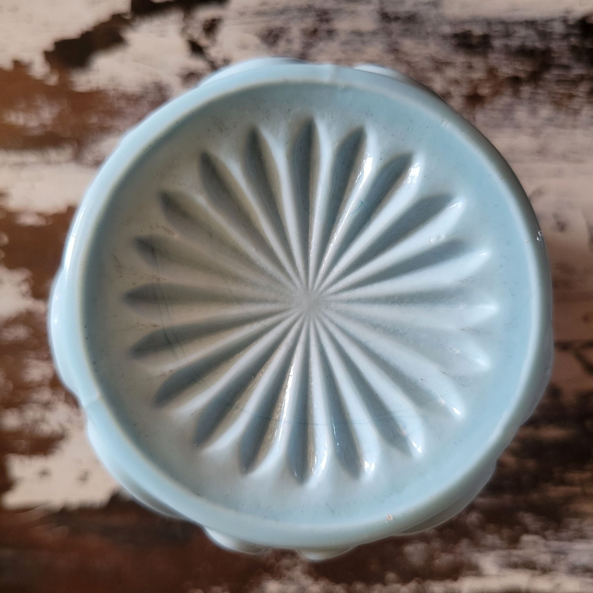 Vintage Challinor Blue Opaque Milk Glass Tumbler Decorative Scrollwork