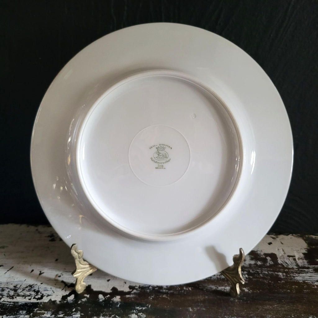 Vtg Hutschenreuther White China Salad Plate w/Encrusted Gold Edge 8" Bavaria