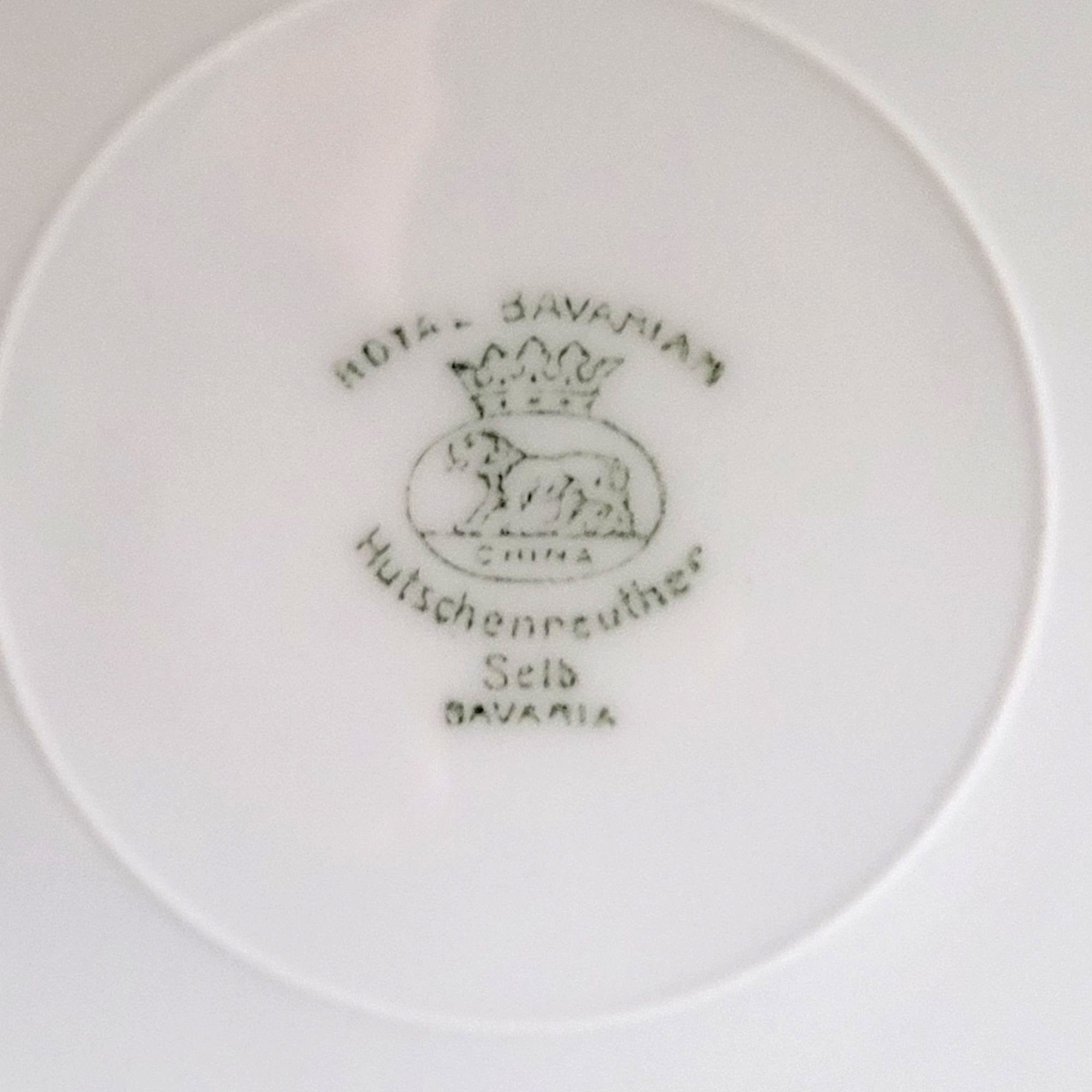 Vtg Hutschenreuther White China Salad Plate w/Encrusted Gold Edge 8" Bavaria