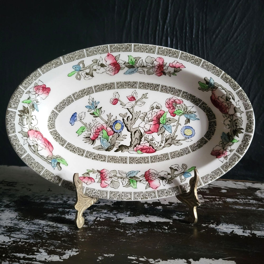 Vintage Johnson Brothers Indian Tree Oval Relish Tray Or Gravy Boat Underplate