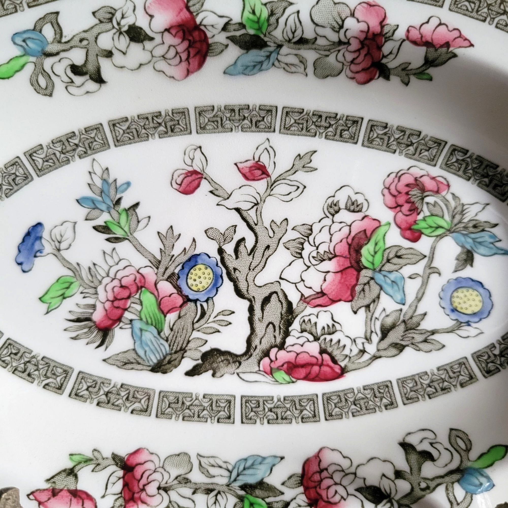 Vintage Johnson Brothers Indian Tree Oval Relish Tray Or Gravy Boat Underplate