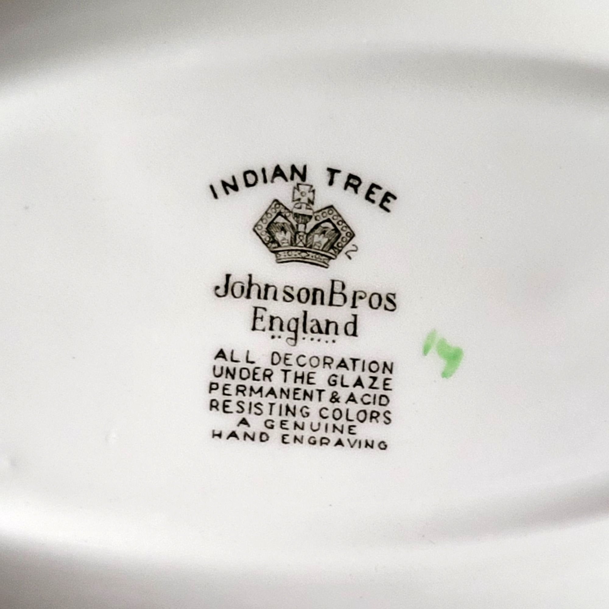 Vintage Johnson Brothers Indian Tree Oval Relish Tray Or Gravy Boat Underplate