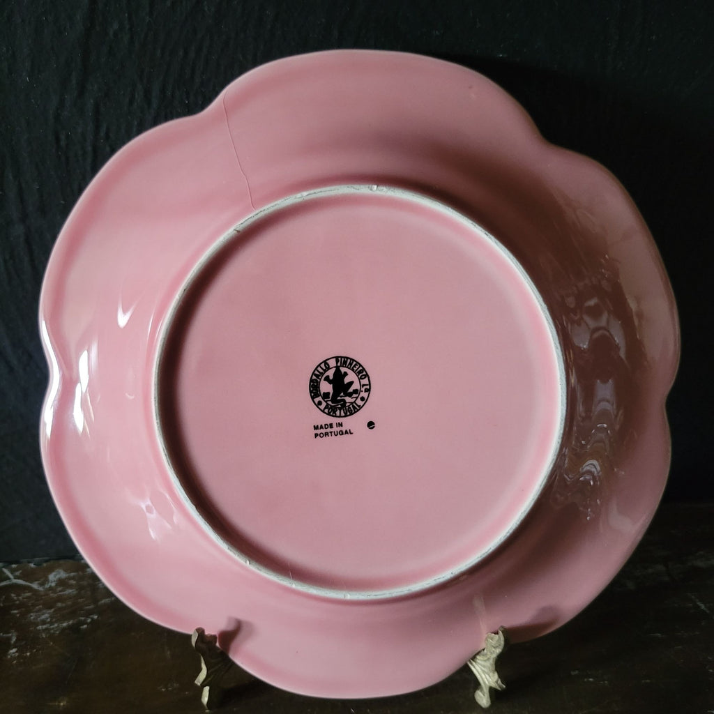 Bordallo Pinheiro Pink Cabbage Leaf Plate 9.125" Plate Wall Portugal - Crazing