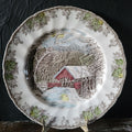 Vintage Johnson Brothers The Friendly Village Dinner Plate "The Covered Bridge"