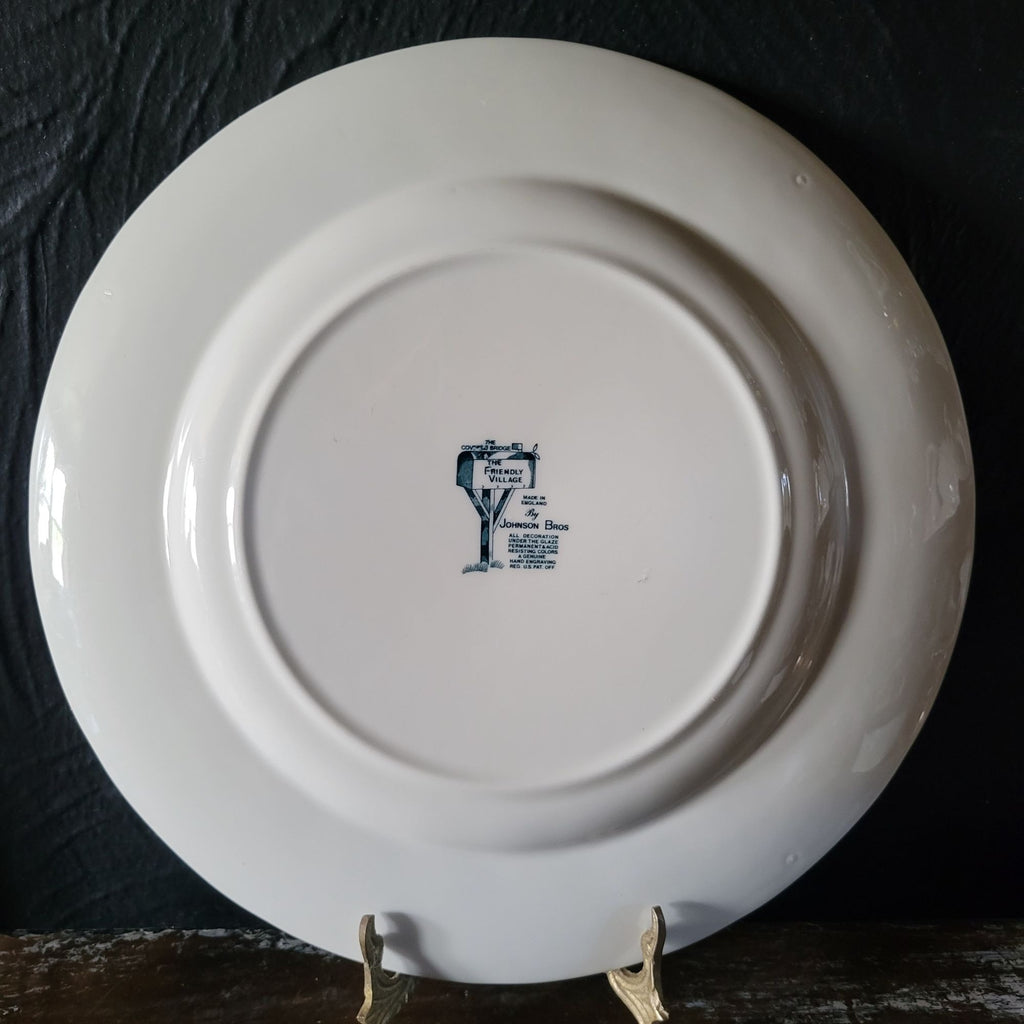 Vintage Johnson Brothers The Friendly Village Dinner Plate "The Covered Bridge"