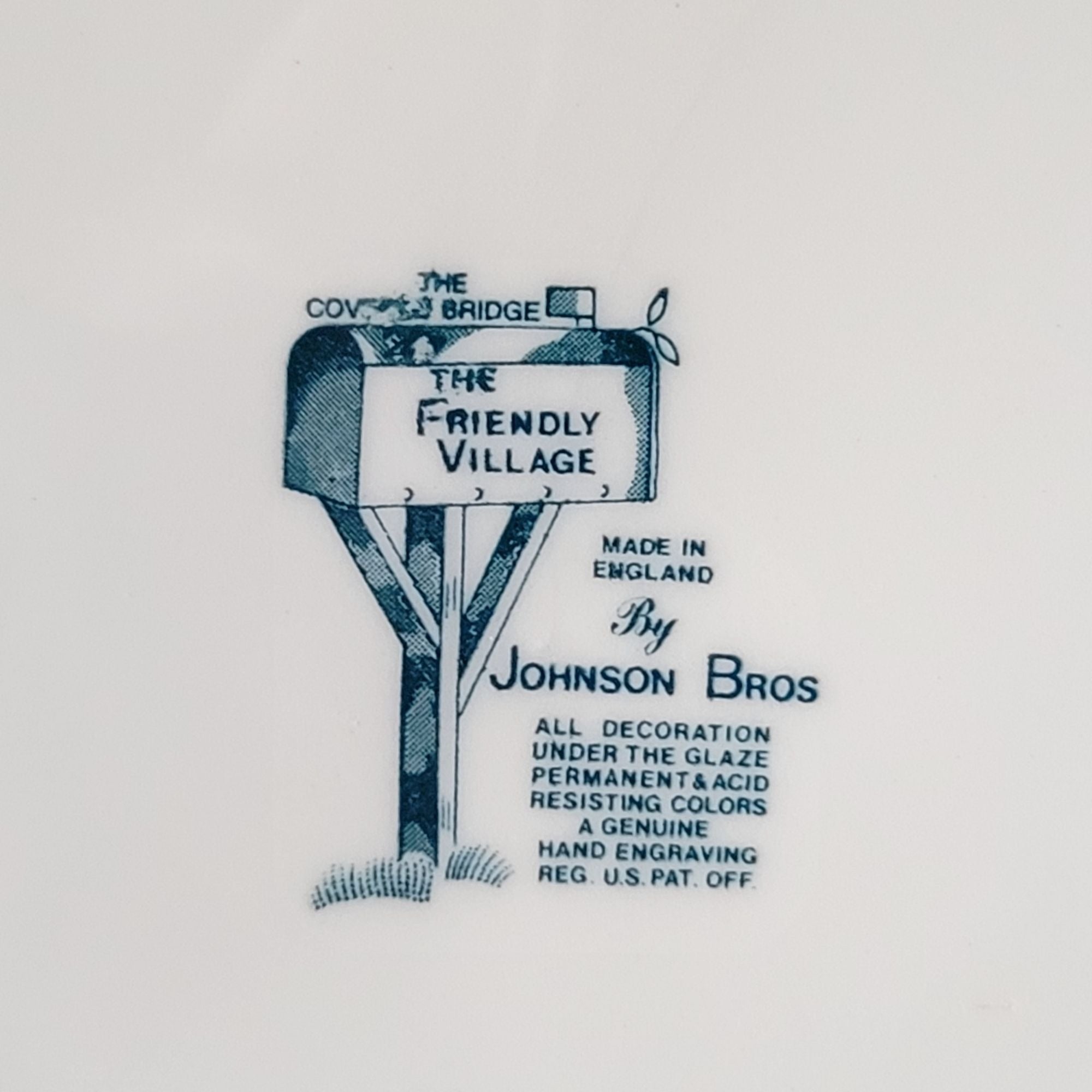 Vintage Johnson Brothers The Friendly Village Dinner Plate "The Covered Bridge"