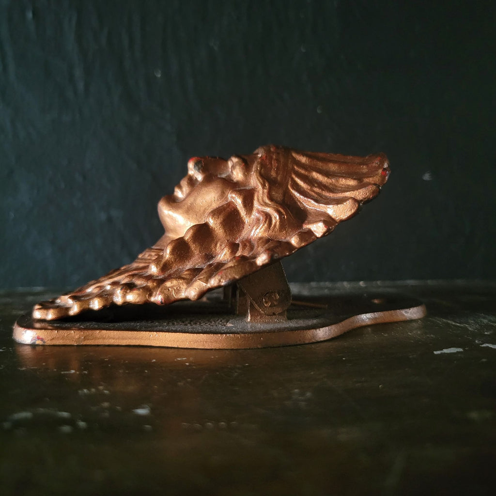 Antique Judd Native American Chief 5251Bronzed Cast Iron Desk Clip Paperweight