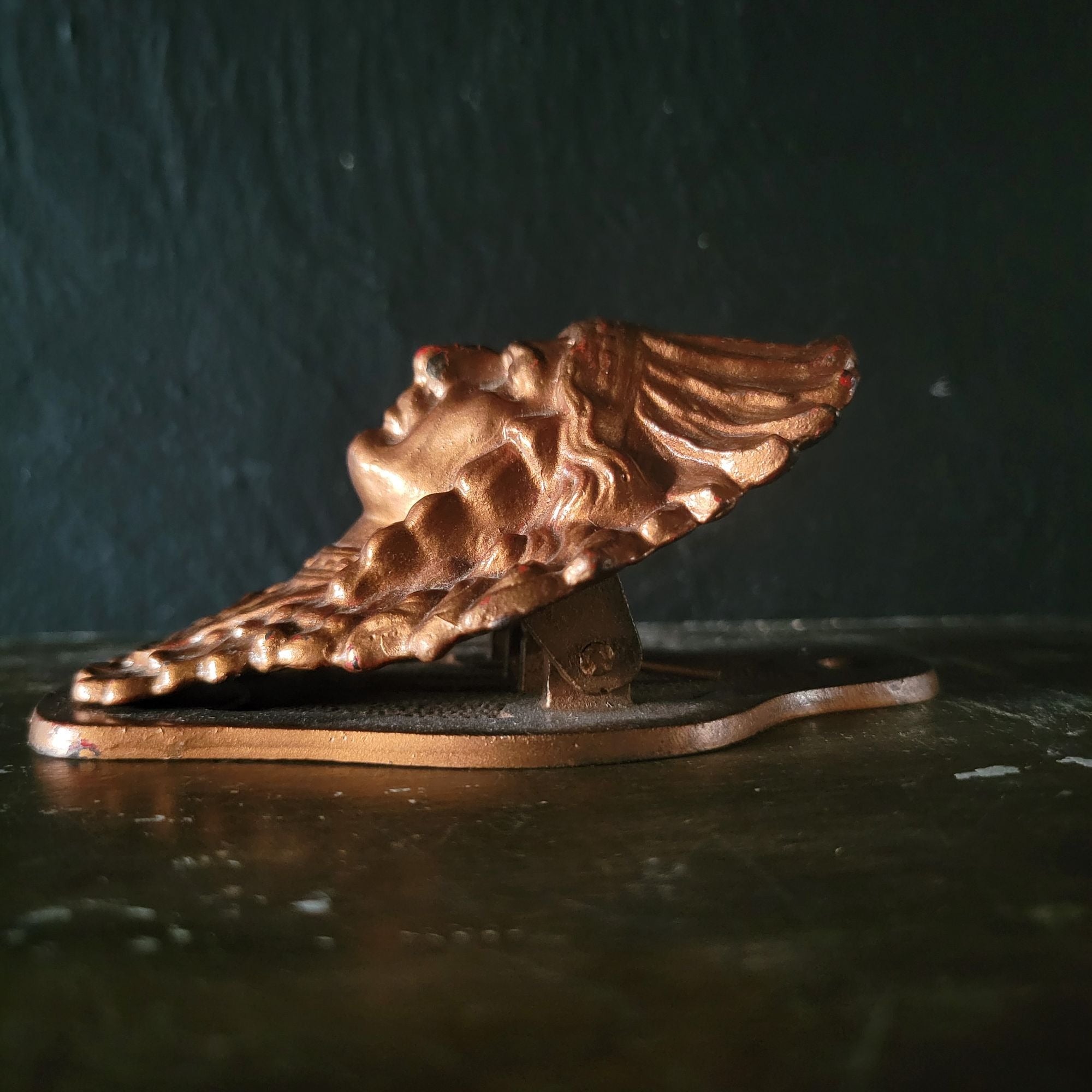 Antique Judd Native American Chief 5251Bronzed Cast Iron Desk Clip Paperweight
