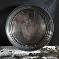 Towle Silverplate Round Gallery Tray Crest Beaded Rim "Happy 25th Anniversary"