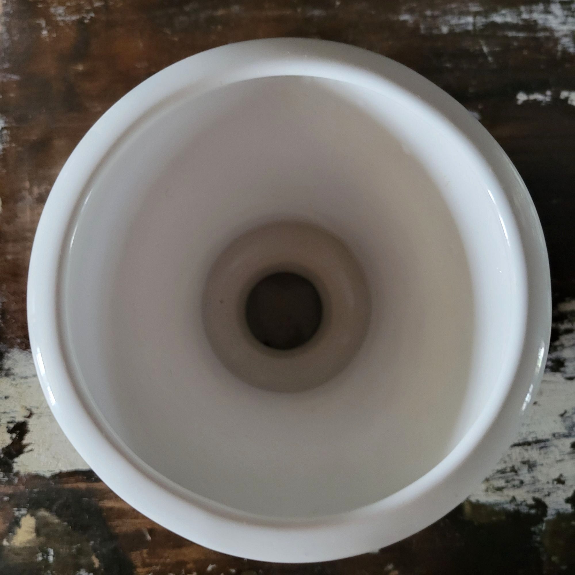 Vintage White Ceramic Pedestal Vase With Classic Urn Shape #316
