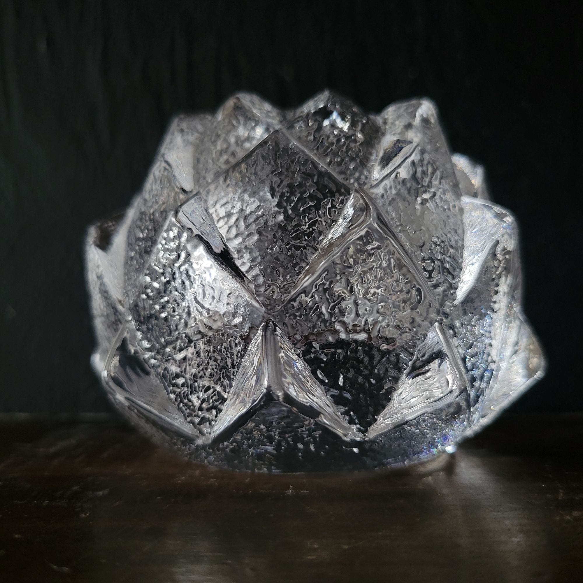 Vintage Orrefors Sweden Crystal Artichoke Nimbus Votive Candle Holder Tea Light