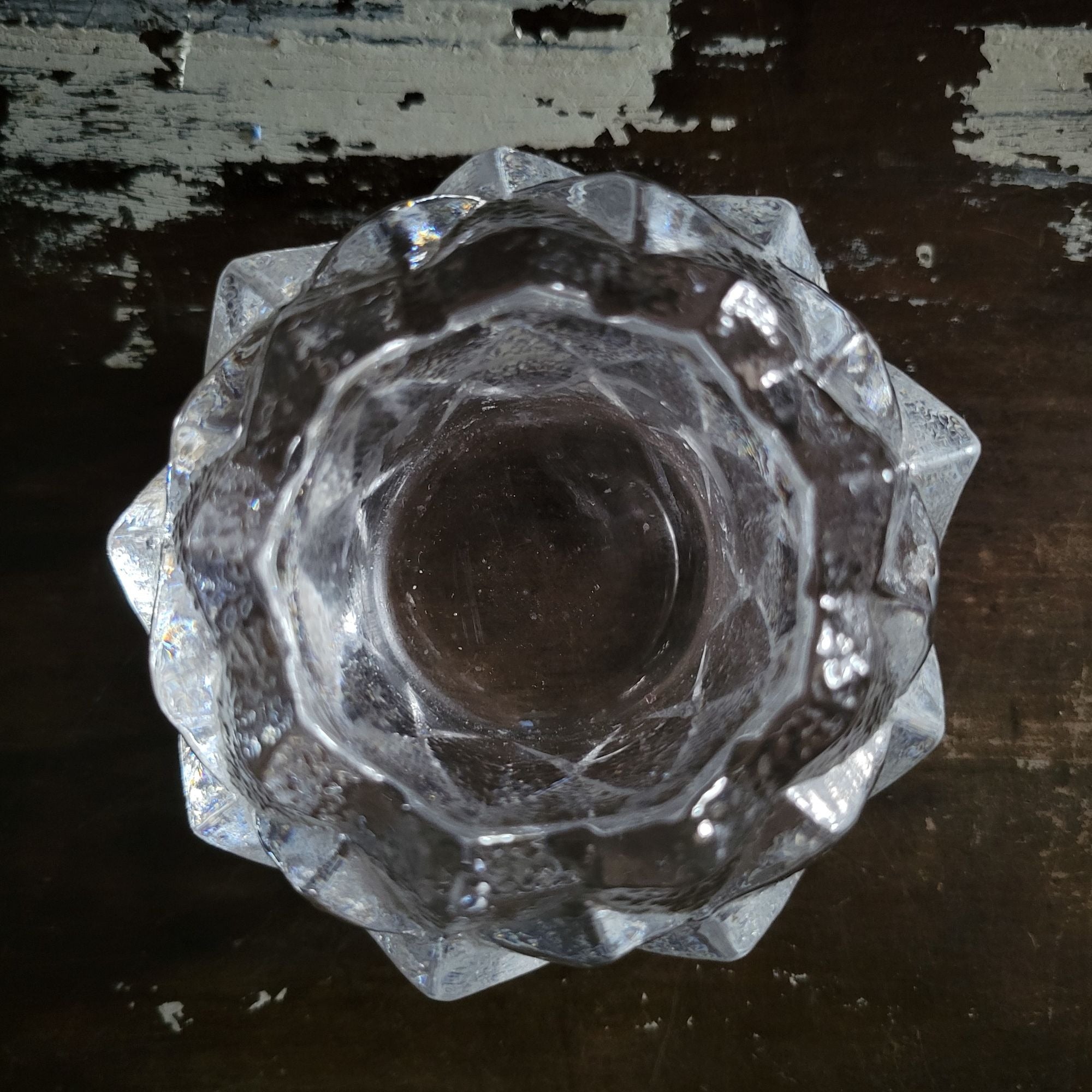 Vintage Orrefors Sweden Crystal Artichoke Nimbus Votive Candle Holder Tea Light