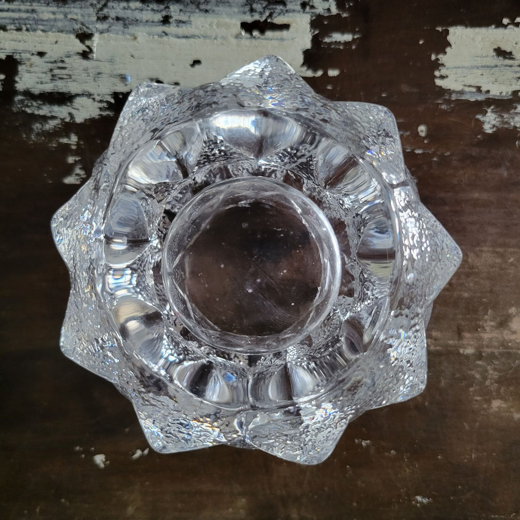 Vintage Orrefors Sweden Crystal Artichoke Nimbus Votive Candle Holder Tea Light