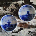 Pair of Vtg O & EG (Oscar & Edgar Gutherz) Royal Austria Windmill Trinket Dishes