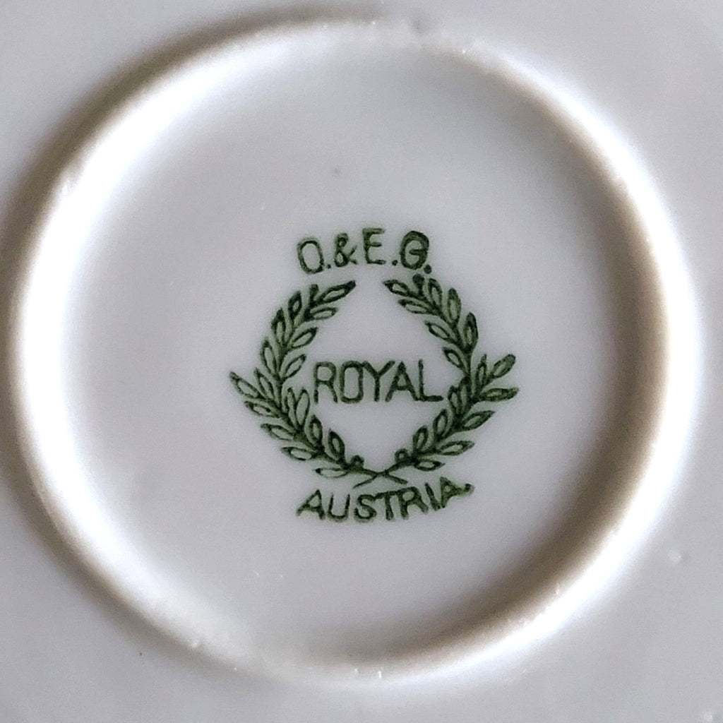 Pair of Vtg O & EG (Oscar & Edgar Gutherz) Royal Austria Windmill Trinket Dishes