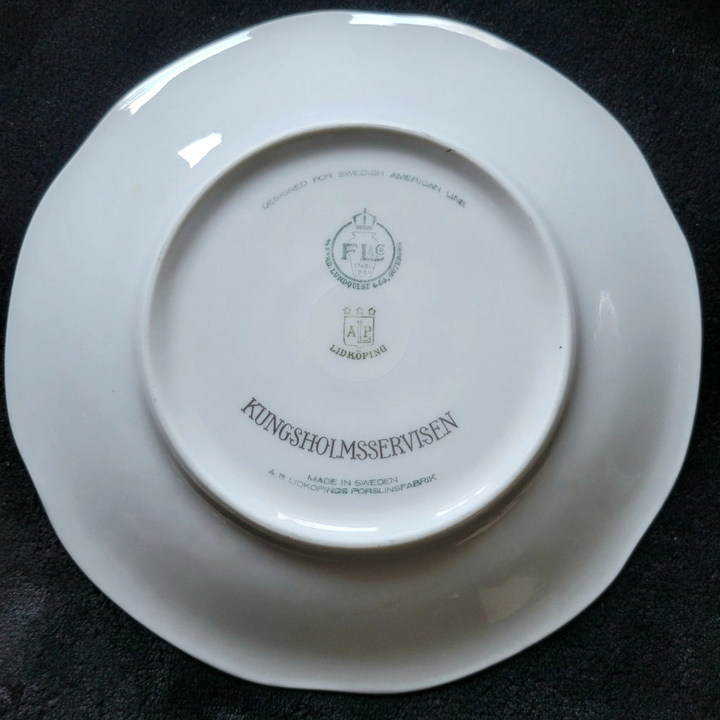 Vtg Lidköping Historical Ships Plate for Swedish-American Line 1800s Ship Plate