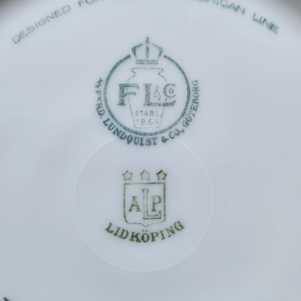 Vtg Lidköping Historical Ships Plate for Swedish-American Line 1800s Ship Plate