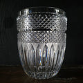 Vintage Diamond-Cut Crystal Ice Bucket Or Vase With Textured and Ribbed Design