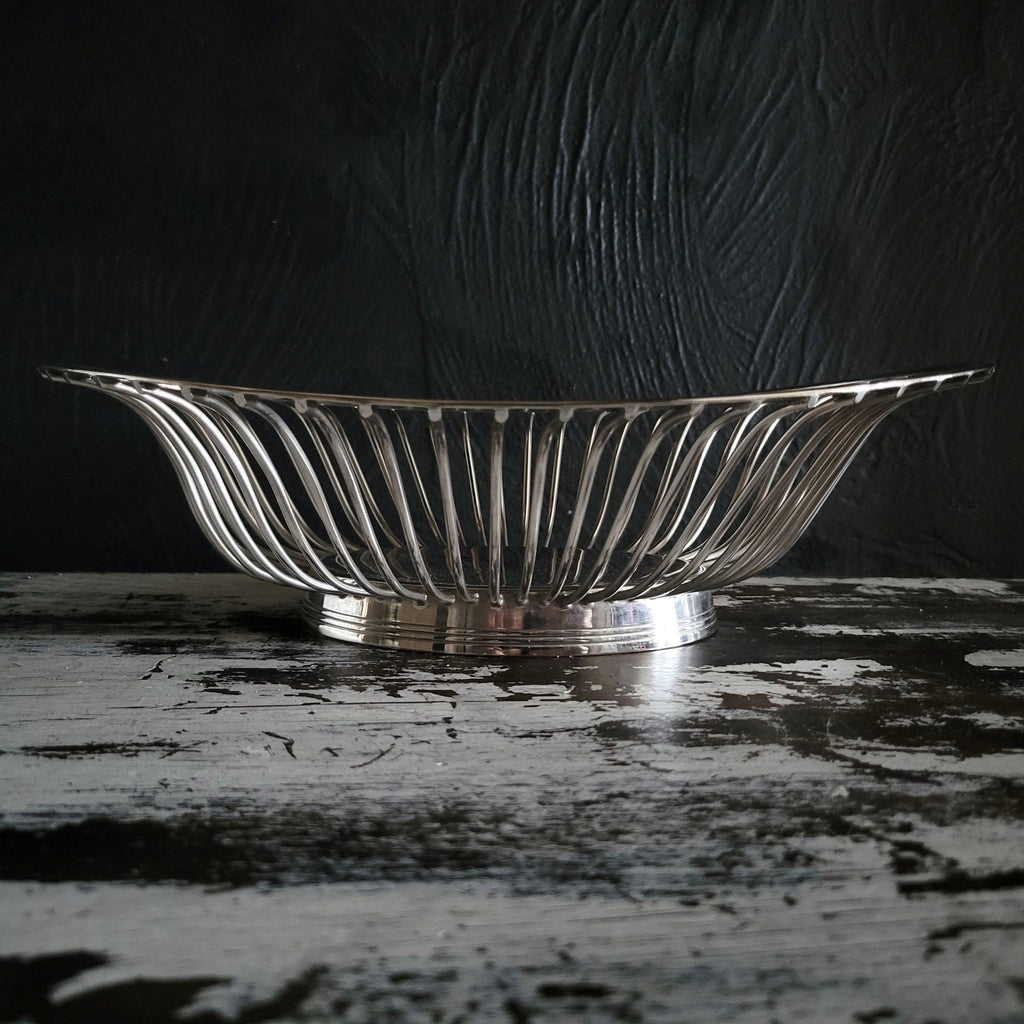 Vintage Christofle Gallia France Silverplate Oval Wire Bread Basket Fruit Basket