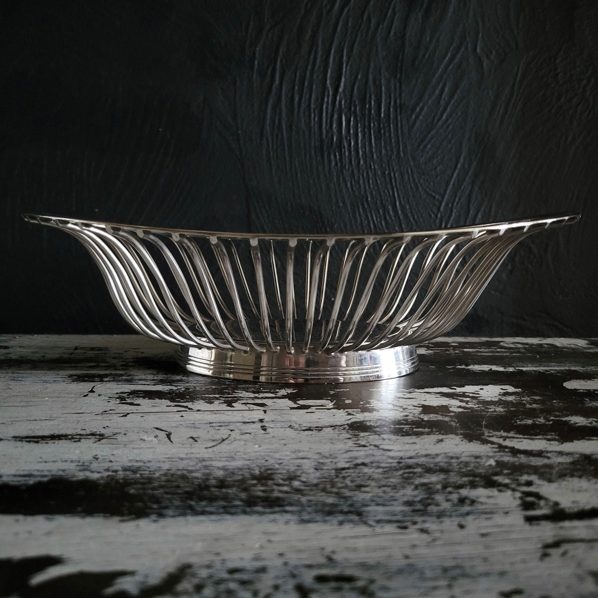 Vintage Christofle Gallia France Silverplate Oval Wire Bread Basket Fruit Basket
