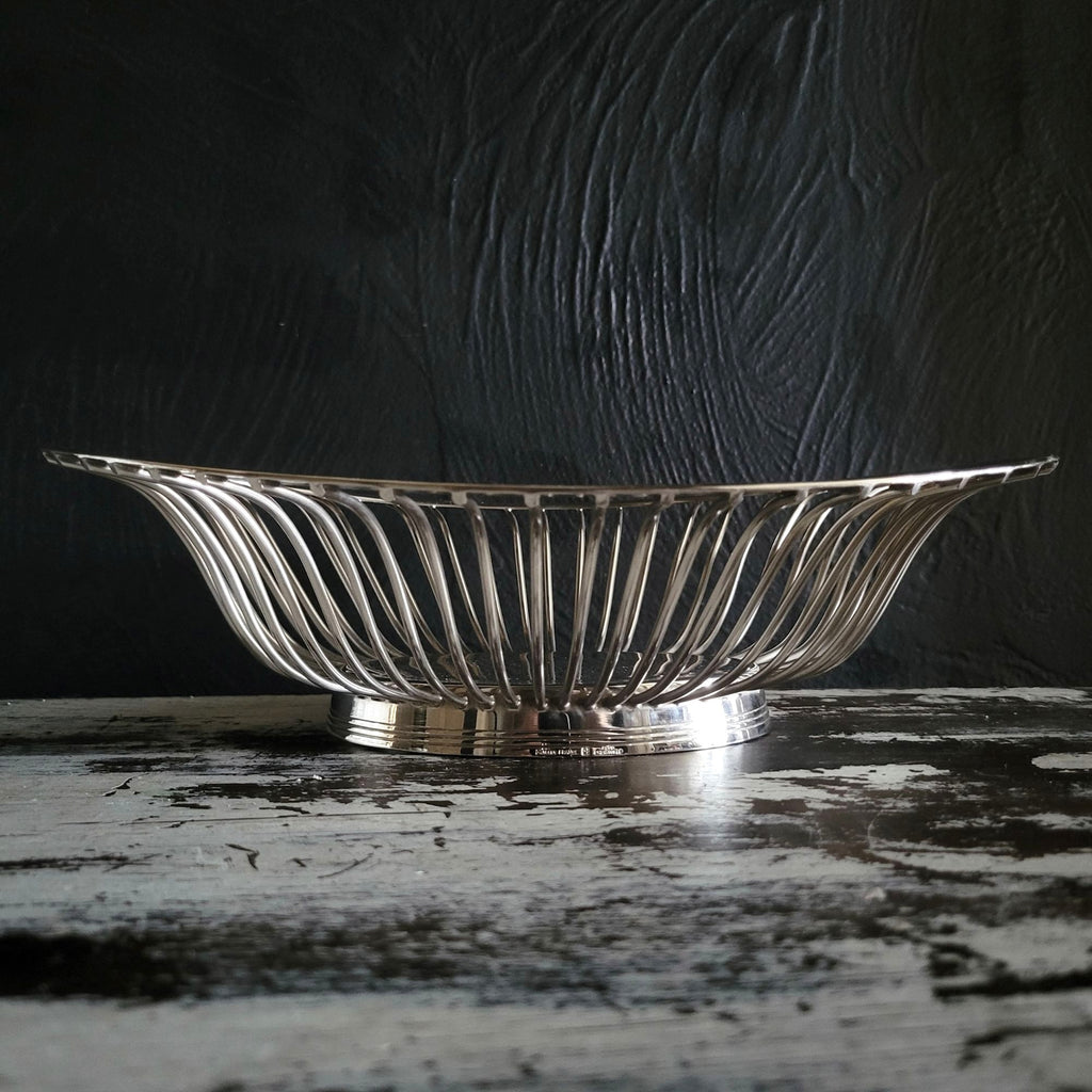 Vintage Christofle Gallia France Silverplate Oval Wire Bread Basket Fruit Basket