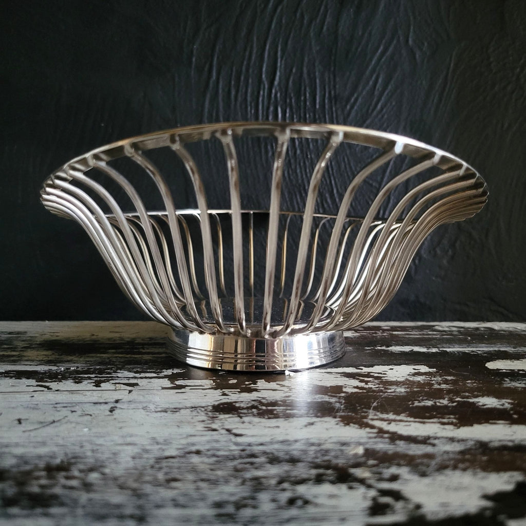 Vintage Christofle Gallia France Silverplate Oval Wire Bread Basket Fruit Basket