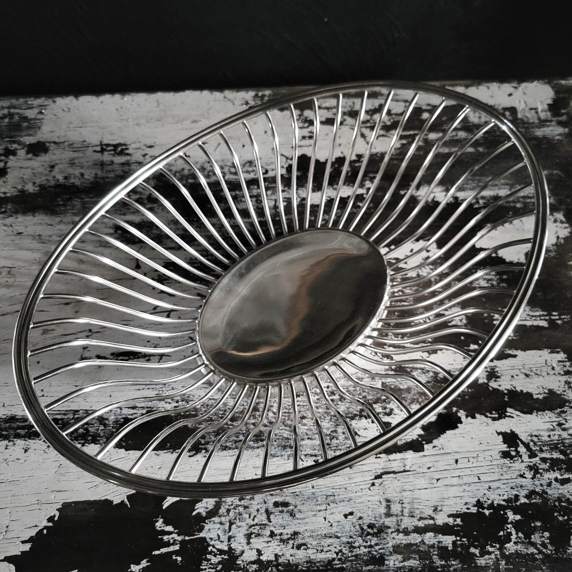 Vintage Christofle Gallia France Silverplate Oval Wire Bread Basket Fruit Basket