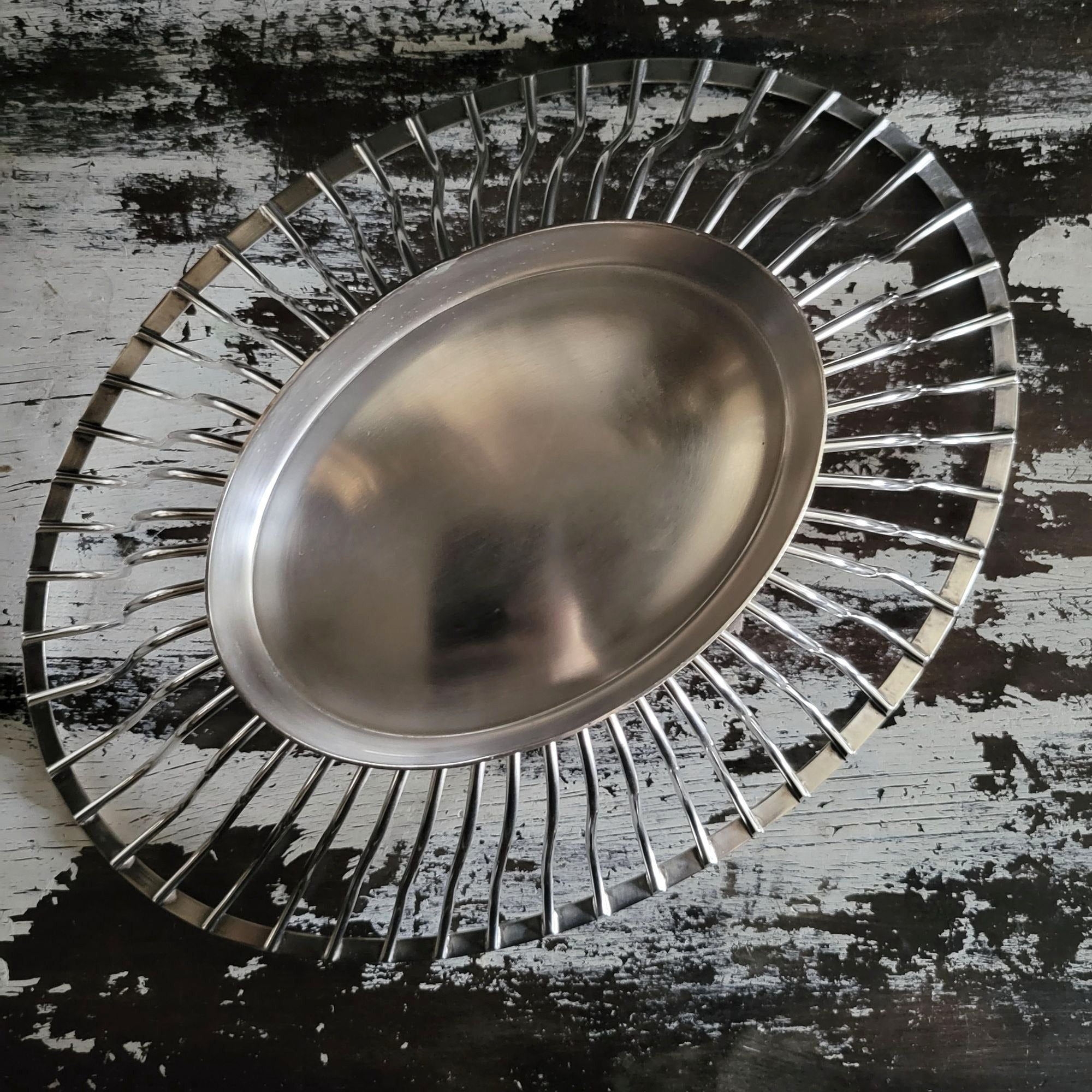 Vintage Christofle Gallia France Silverplate Oval Wire Bread Basket Fruit Basket