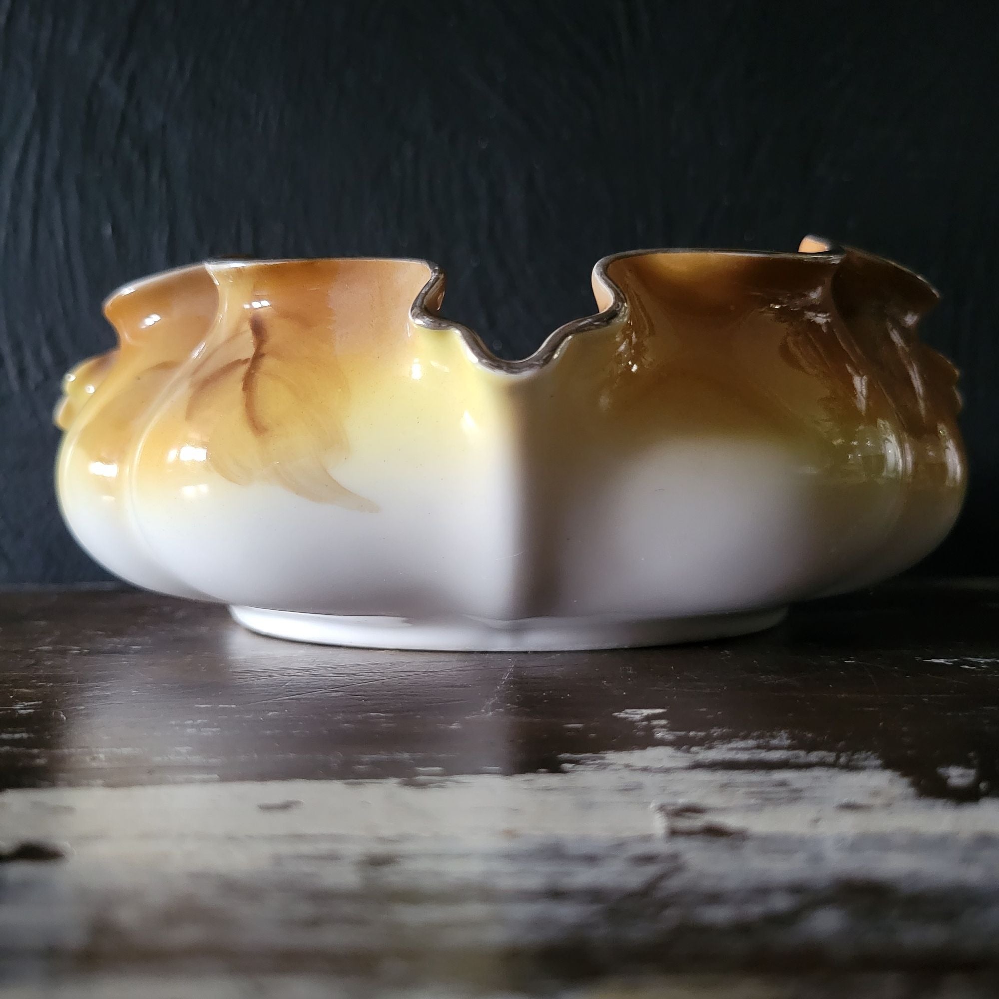 Vintage Large Noritake Morimura Hand-Painted Nut Bowl With Chestnut Design