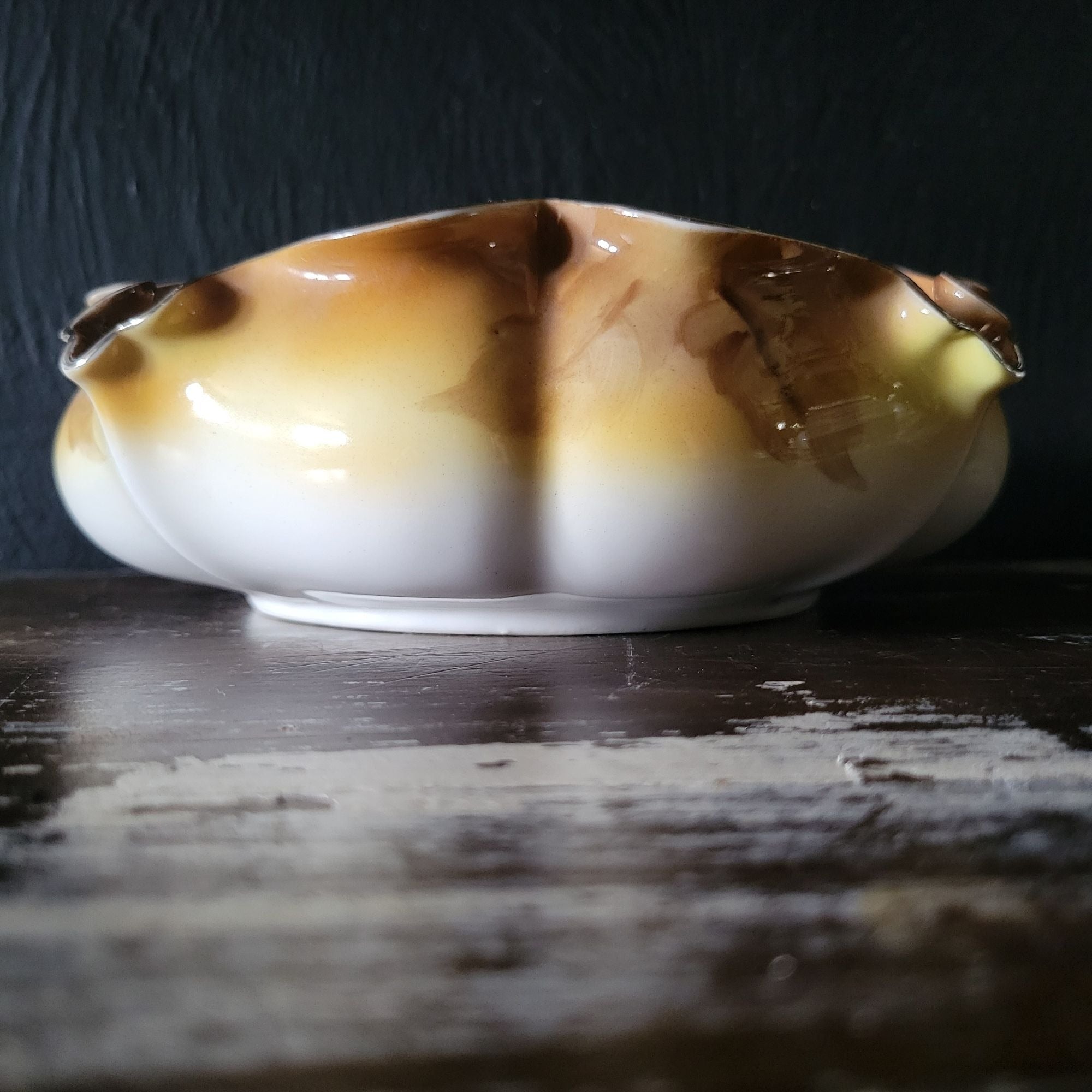 Vintage Large Noritake Morimura Hand-Painted Nut Bowl With Chestnut Design
