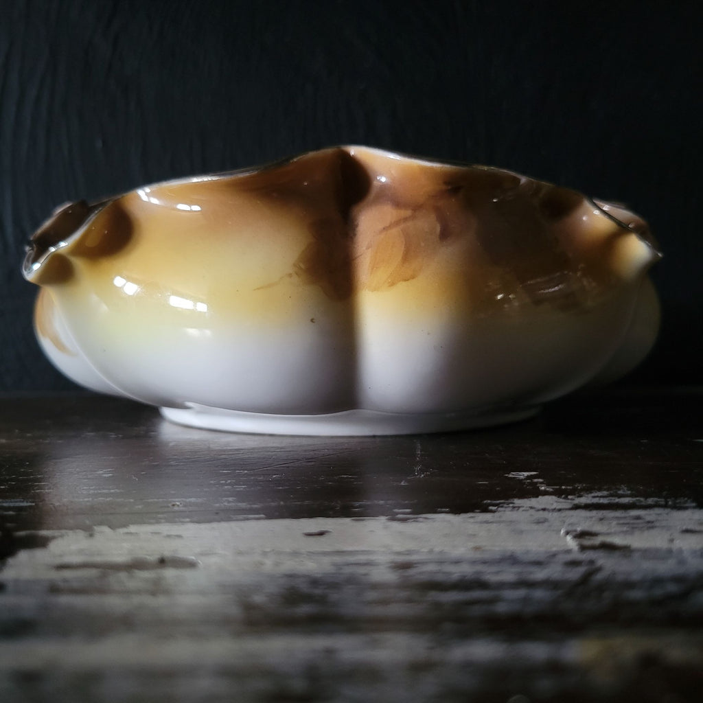 Vintage Large Noritake Morimura Hand-Painted Nut Bowl With Chestnut Design