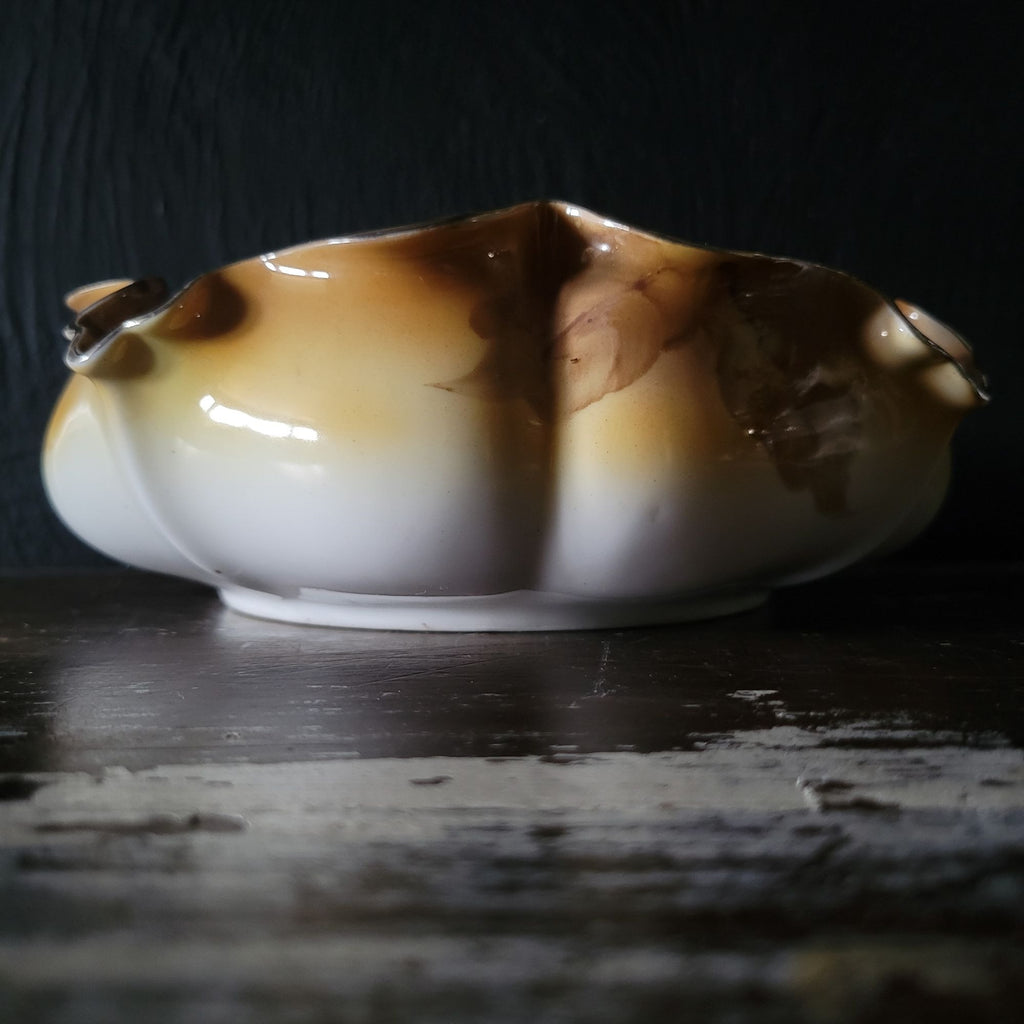 Vintage Large Noritake Morimura Hand-Painted Nut Bowl With Chestnut Design