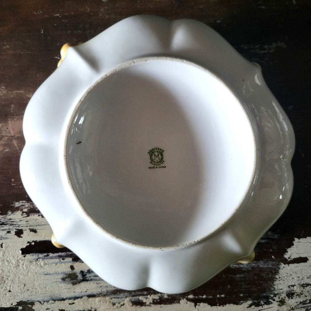 Vintage Large Noritake Morimura Hand-Painted Nut Bowl With Chestnut Design