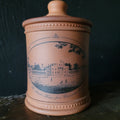 Vtg Fulham Pottery Terracotta Jar Featuring The Queens House From Greenwich Park