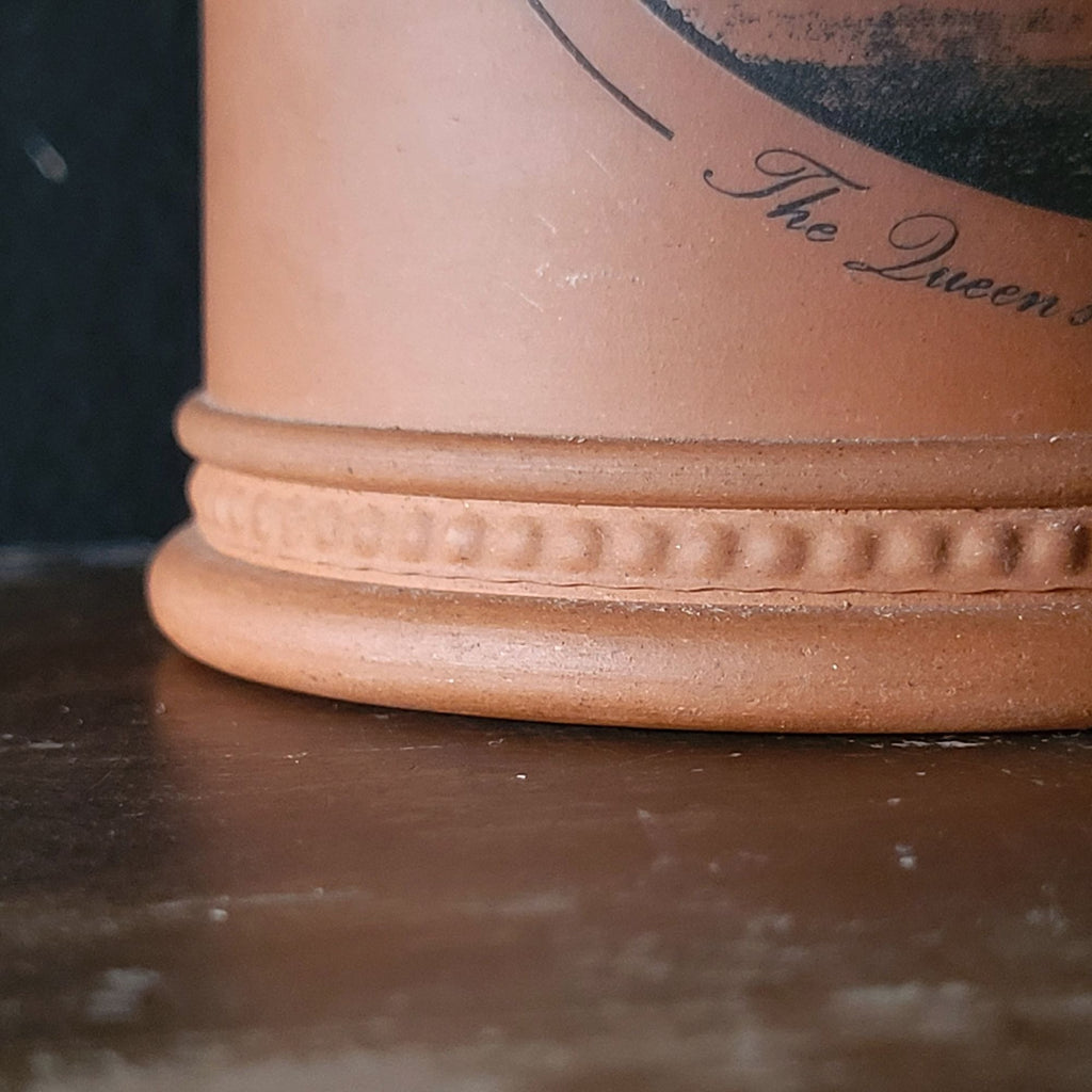 Vtg Fulham Pottery Terracotta Jar Featuring The Queens House From Greenwich Park