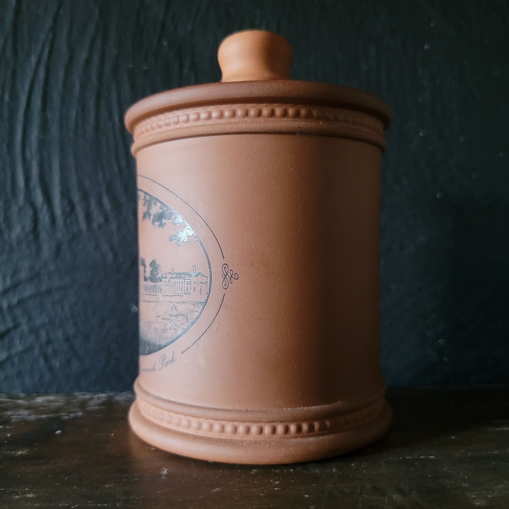 Vtg Fulham Pottery Terracotta Jar Featuring The Queens House From Greenwich Park
